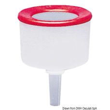 Imbuto per carburante, tipo americano, in PVC bianco/rosso