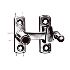 Piccolo ferma portelli in ottone cromato, si blocca a scatto con molla interna