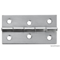 Cerniera in acciaio inox lucidate a sppecchio 75x40 mm, spessore 1,5 mm